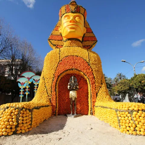 Exposition des motifs d'agrumes dans les jardins Biovès - Fête du Citron®